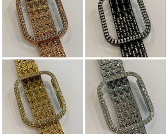 Apple Watch Band 41mm 45mm Series 7 Swarovski Crystals & or Crystal Apple Watch Bezel Cover Choice of Colors