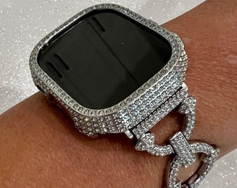 Ultra 49mm Apple Watch Band Ultra Womens Silver  Crystal Bracelet & or Bling Apple Watch Cover Iwatch Candy Bumper