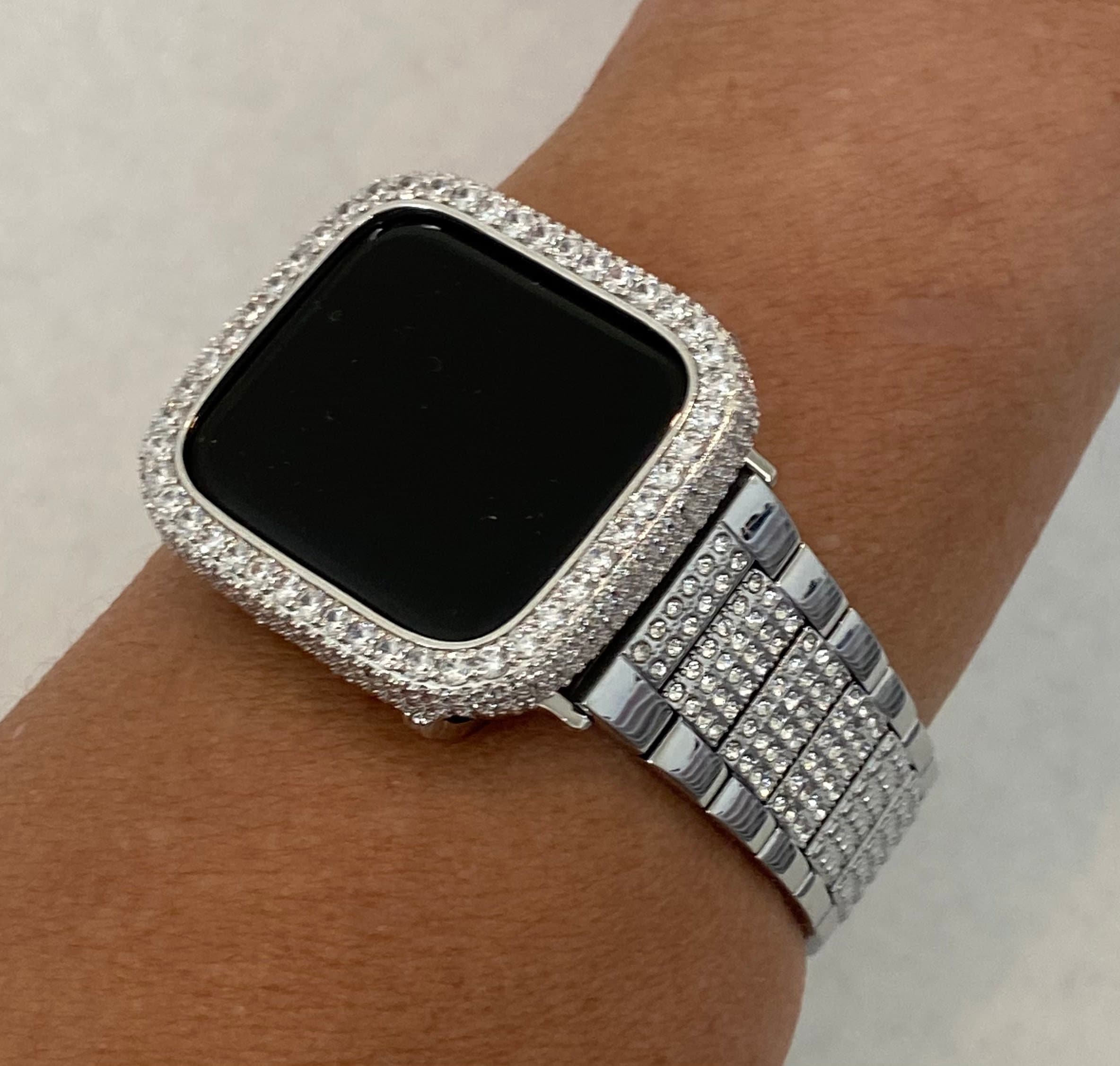 44 mm Apple watch bling lab Diamond bezel case +Apple watch band Series  4,5,6,SE