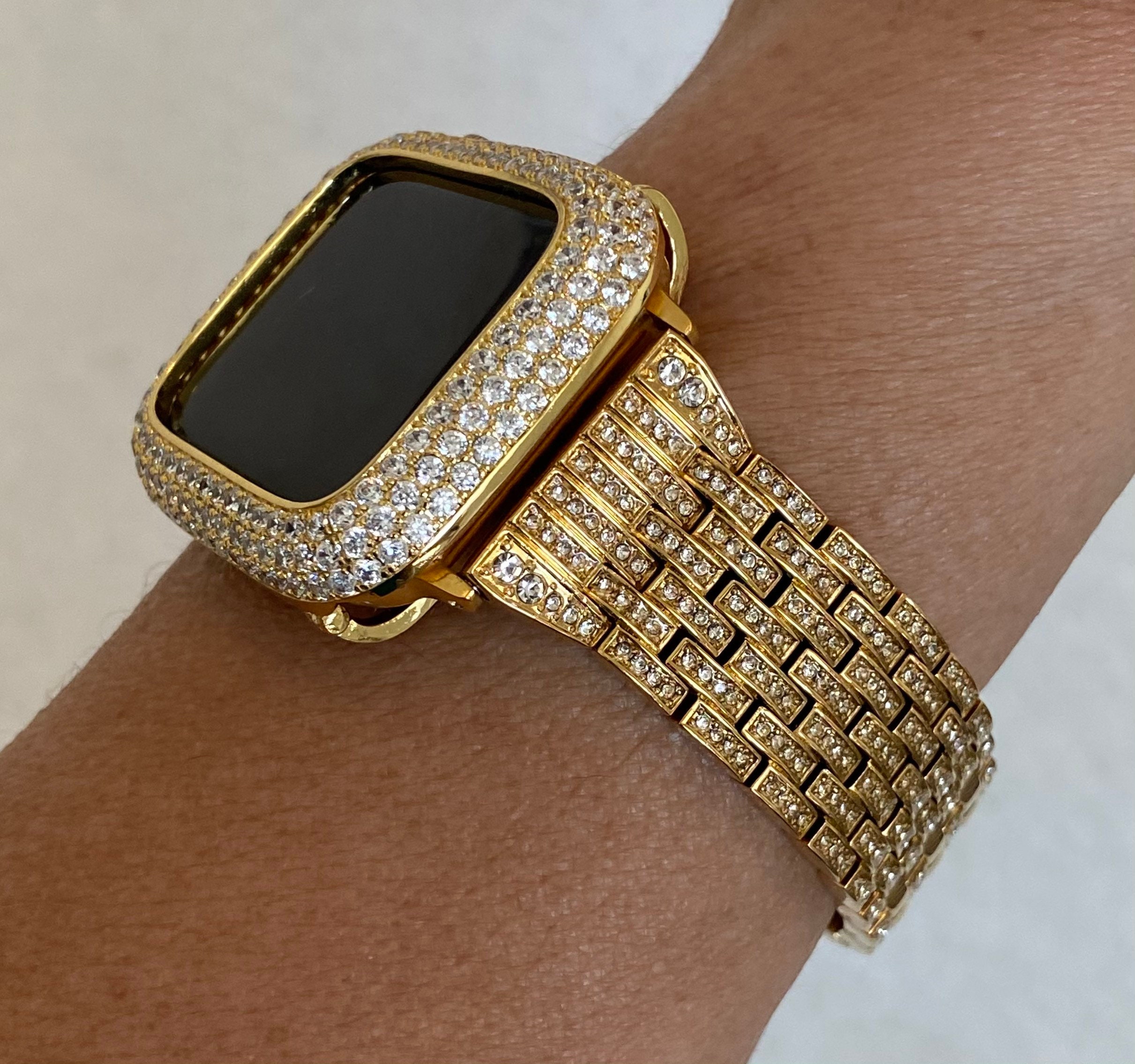 Iced out apple watch bezel sale