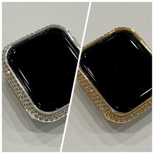New Series 8 Apple Watch Bezel Case Cover 41mm Silver, Rose Gold, Yellow Gold Swarovski Crystals Stainless Steel Smartwatch Bumper Bling