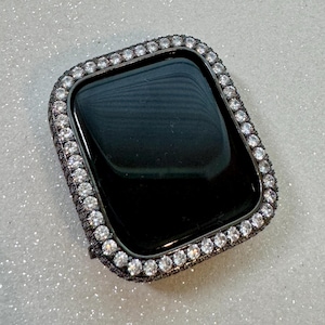 Black Apple Watch Cover 2.5mm Lab Diamond Bezel for Iphone Watch Case 38mm - 49mm Ultra Apple Watch Cover Protective Bumper Iwatch Candy
