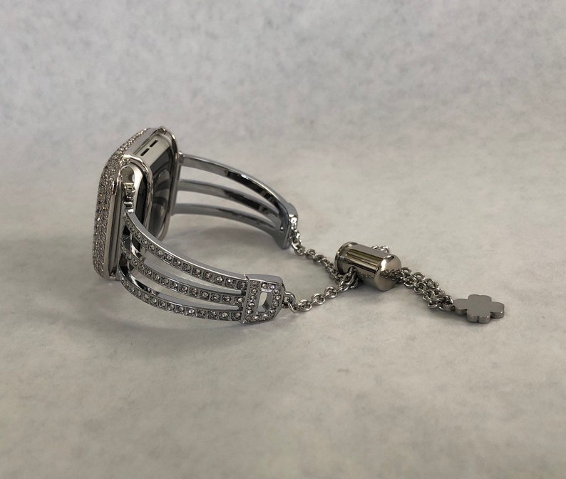 Apple Watch Bangle Band Silver Crystal Bracelet Apple Watch | Etsy