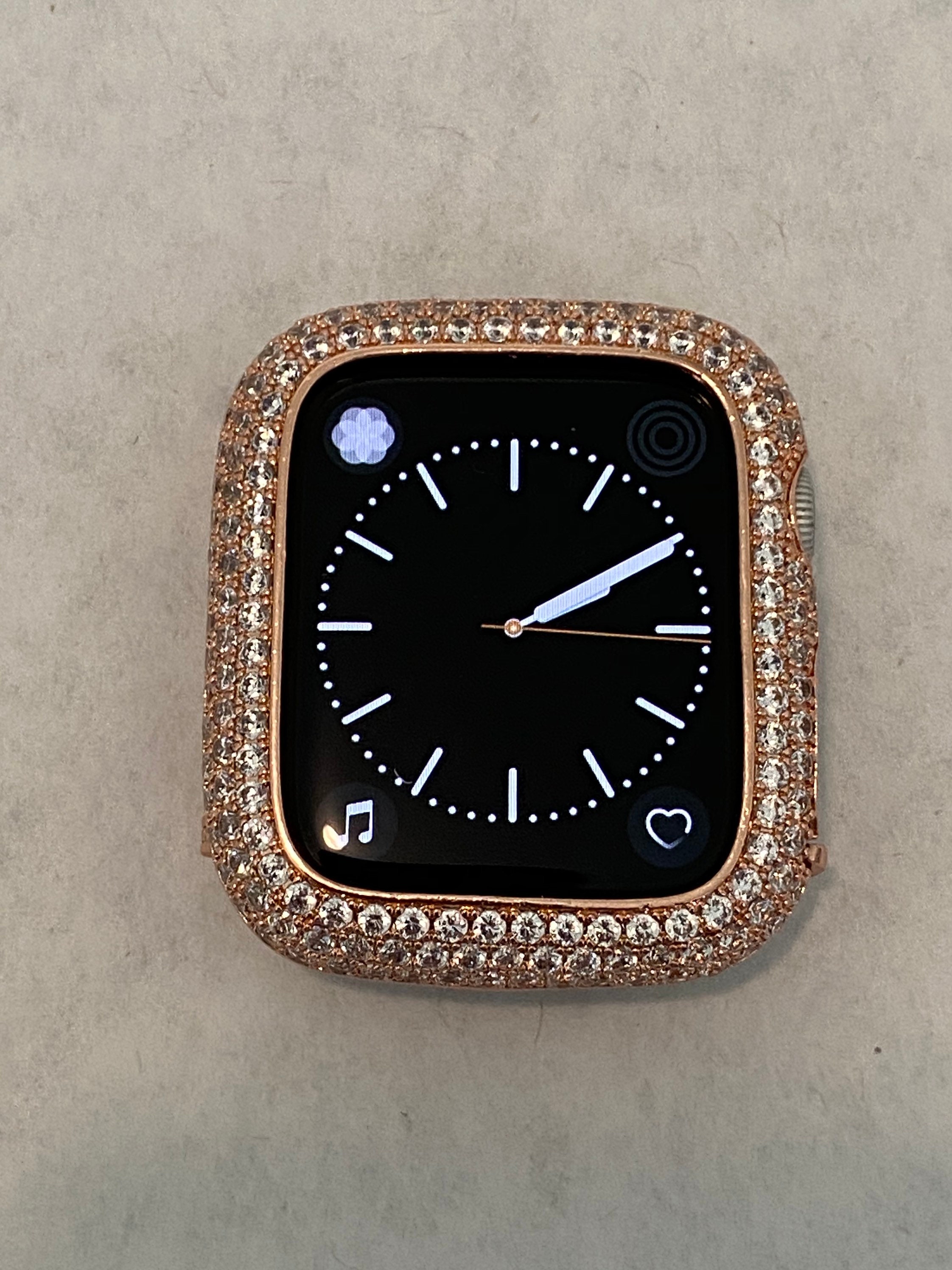 Apple Watch Band Women Rose Gold Custom and or Lab Diamond Bezel Iwatch Bling 38mm 40mm 42mm