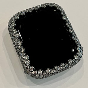 Black Apple Watch Bezel Cover 38mm 40mm 41mm 42mm 44mm 45mm 49mm Ultra Women Lab Diamond Iwatch Bumper Case Bling Series 2-11 SE
