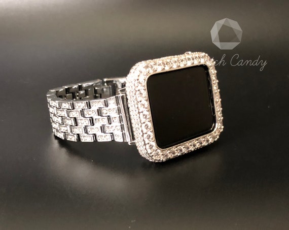 38mm40mm or 4244mm Apple Watch Band Apple Watch 38MM Iced Out Lab Diamonds