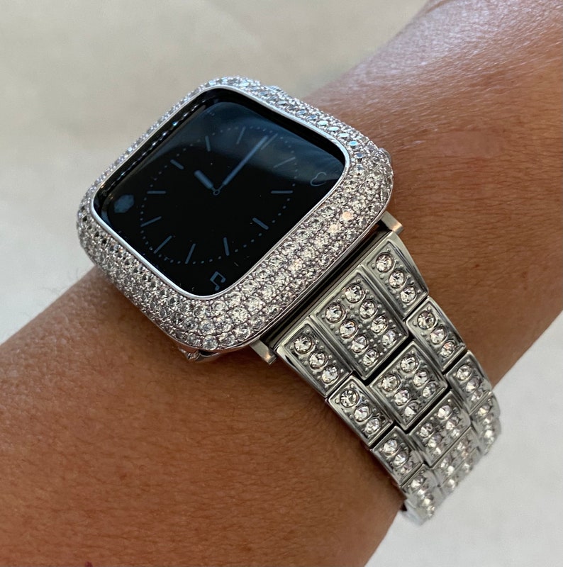 Bling Series 8 Apple Watch Band 41mm 45mm Silver & or Bling Etsy
