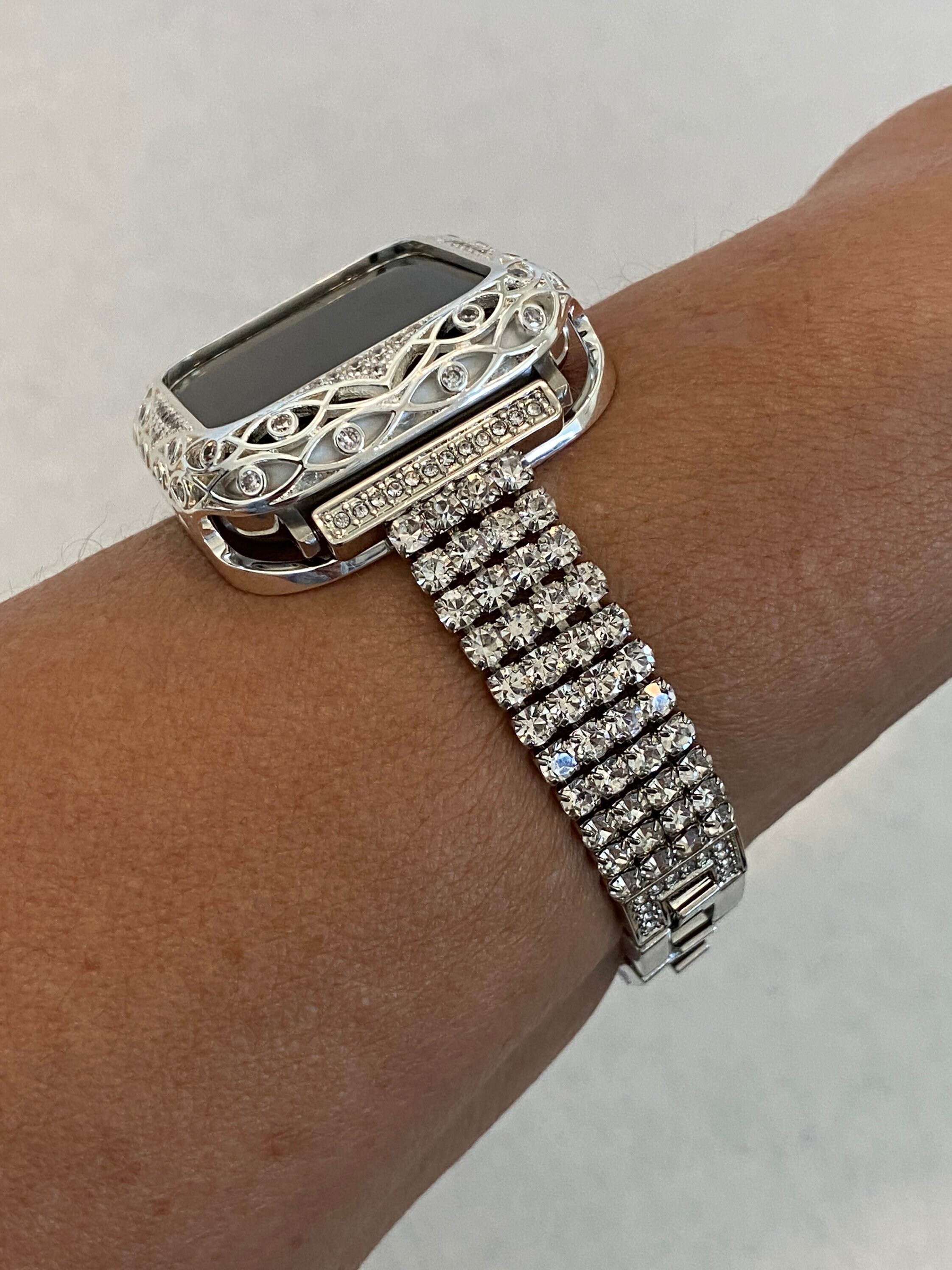Bling Apple Watch Band Women's Silver 38mm 40mm 42mm 44mm Etsy