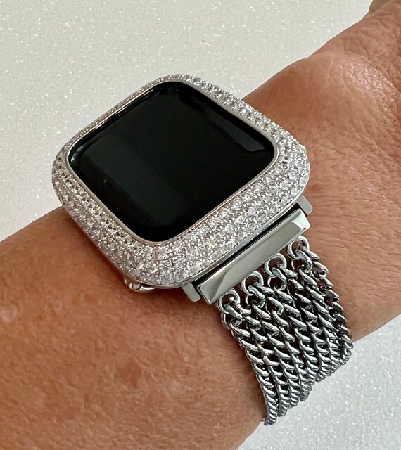 Silver Apple Watch Band Women Chain Link Bracelet 38mm-49mm  display picture 2