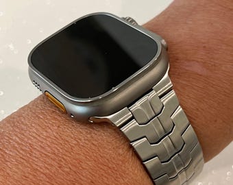 Luxury Apple Watch Band 49mm Ultra Titanium Alloy Steel Apple Watch Straps Mens Iphone Watch Band 38mm-49mm Series 10