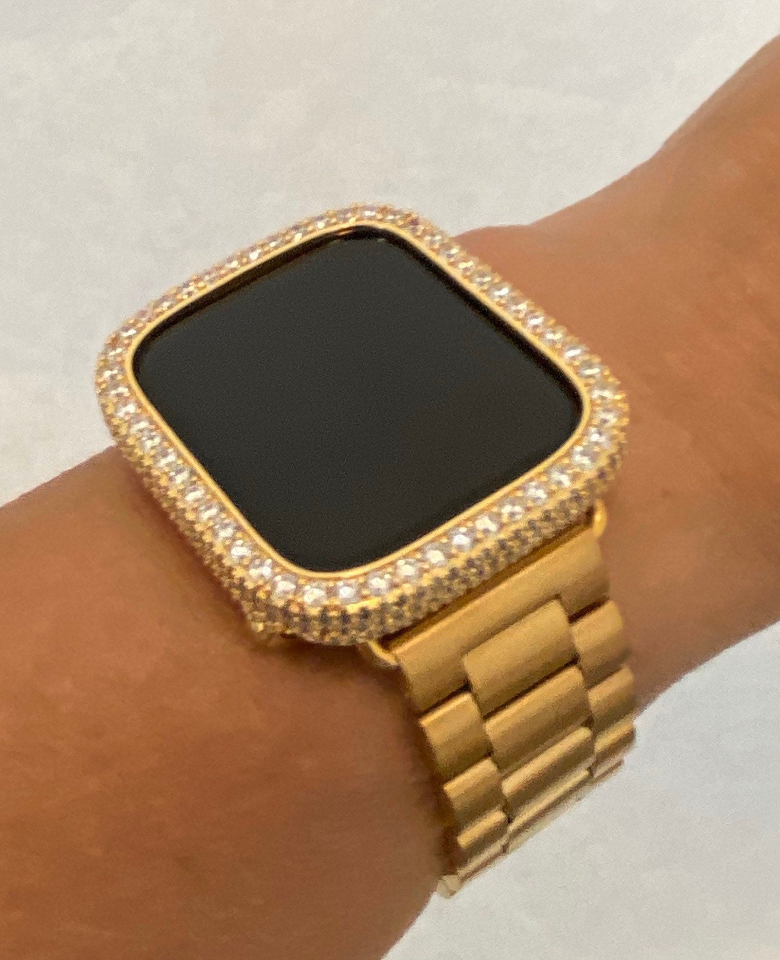 Apple Watch Series 8 45mm Stainless Steel CUSTOM 24k Gold