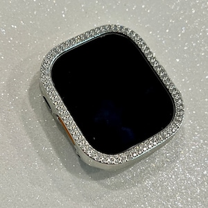 49mm Apple Watch Cover Ultra Silver Swarovski Crystals Apple Watch Case 38mm-46mm Series 2-10 Iphone Watch Case Series 10 Iwatch Candy