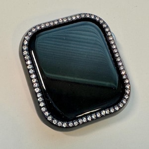 Black Apple Watch Case 42mm 46mm Series 10 Swarovski Crystals Apple Watch Cover 41mm 45mm 49mm Ultra Iphone Watch Protective Bumper Bling