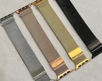 Apple Watch Band Women Milanese Loop Crystal Milanese Band Stainless Steel Choice of Colors Final Sale 38mm-45mm Series 2-9 SE