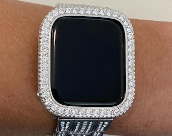 Series 10 Apple Watch Cover Silver Lab Diamond Bezel Apple Watch Case Bling 38mm 40mm 41mm 42mm 44mm 45mm 46mm 49mm Ultra Iphone Watch Cover