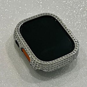 49mm Ultra Apple Watch Cover Silver Crystals Apple Watch Case Smartwatch Bumper Bling Series 1-2 Handmade