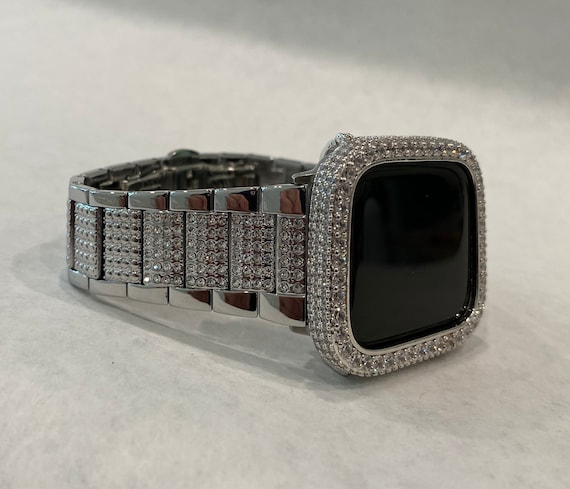 Apple Watch Band Silver Bling Iced Out 
