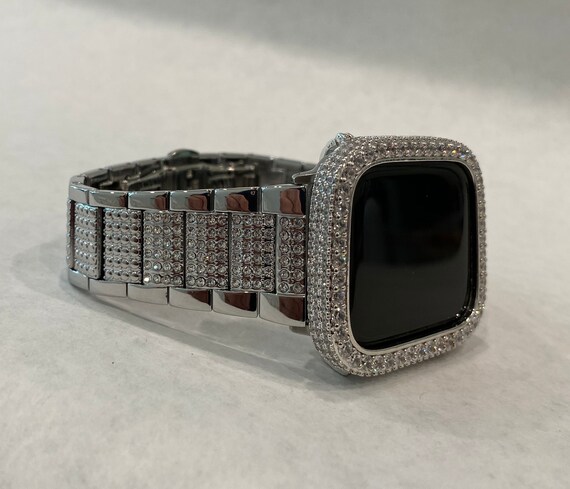 Apple Watch Band Silver Bling Iced Out 