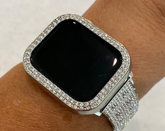 Ultra 49mm Apple Watch Band 41mm 45mm Swarovski Crystals & or Silver Apple Watch Case Iwatch Bumper 42mm 46mm Series 10