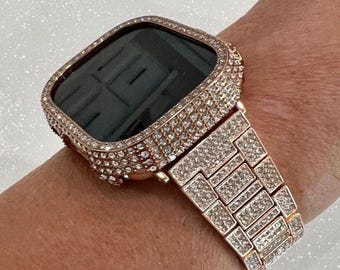49mm Ultra Apple Watch Band Womens Rose Gold Pave Swarovski Crystal & or Crystal Apple Watch Case Iwatch Candy Apple Watch Cover