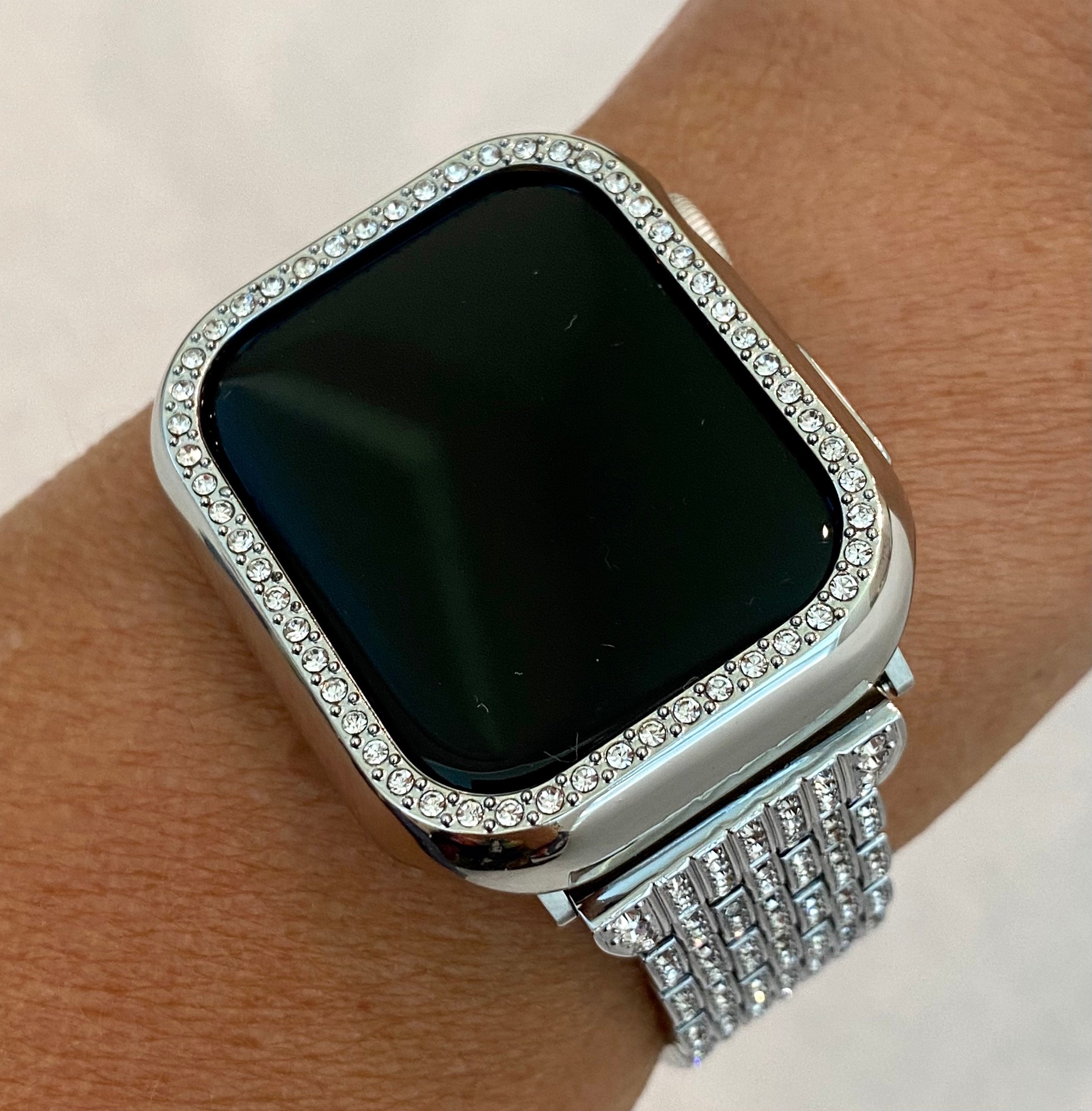 41mm 45mm 49mm Apple Watch Band Series 78 Ultra Silver Swarovski