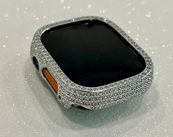 49mm Ultra Apple Watch Cover Silver  Crystals Apple Watch Case Smartwatch Bumper Bling Series 8