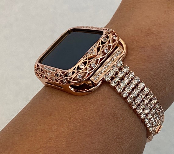 Apple Watch Band Women Rose Gold Swarovski Crystals & Crystal 