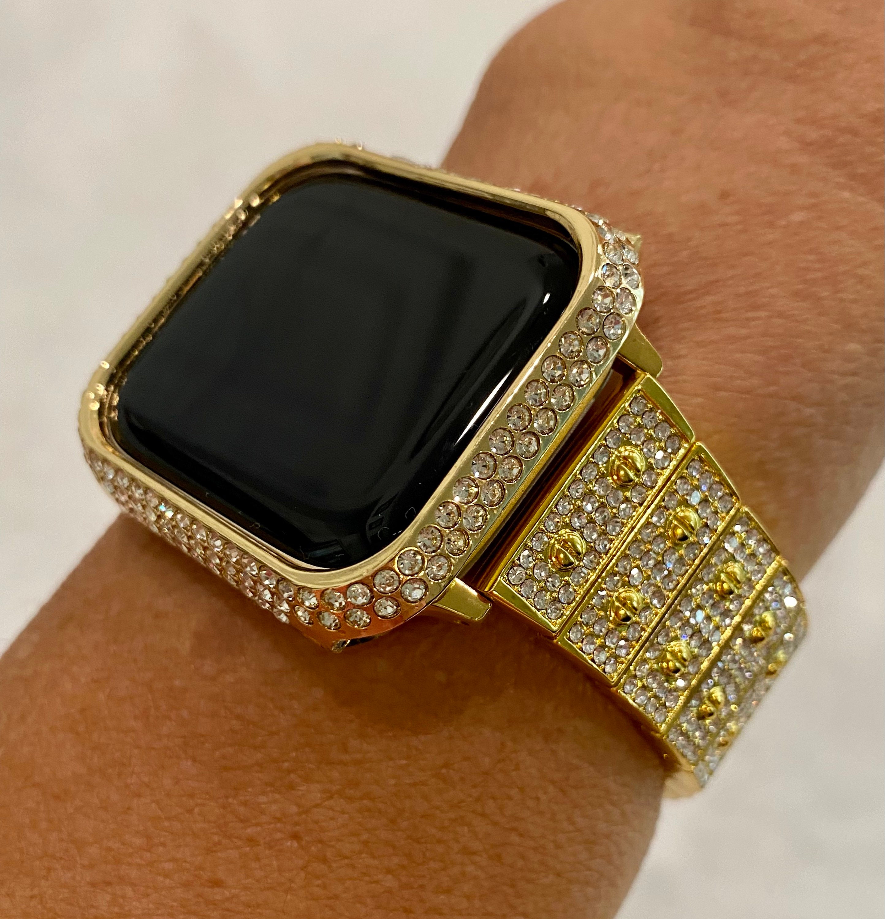 Custom Swarovski Crystal Jet AB Apple Watch Case…..The Case Also Comes