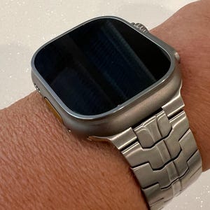 49mm Ultra Titanium Apple Watch Band Stainless Steel Buckle Ultra Apple Watch Band Men's Watch Band Silver