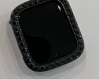 Black on Black Designer Apple Watch Case Lab Diamonds Apple Watch Cover Bumper Iwatch Candy Bling 38mm-49mm Ultra Series 2-9