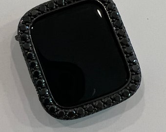 Black on Black Designer Apple Watch Case Lab Diamonds Apple Watch Cover Bumper Iwatch Candy Bling 38mm-49mm Ultra Series 2-10