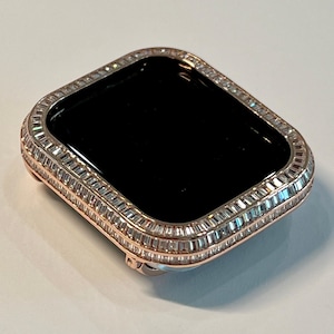 Apple Watch Gehäuse 40 mm 44 mm 3 Reihen Lab Diamant Baguettes Apple Watch Covers Bumper Iwatch Candy Bling Apple Watch Taschen Iphone Watch Case