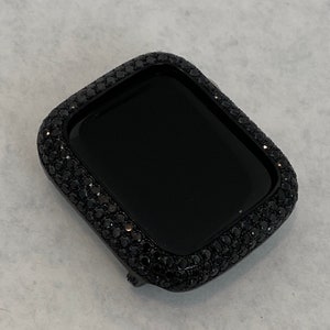 Designer Black on Black Apple Watch Case, Smartwatch Lab Diamond Bezel Apple Watch Cover 38mm-49mm Iwatch Candy Bling Iphone Watch Cover