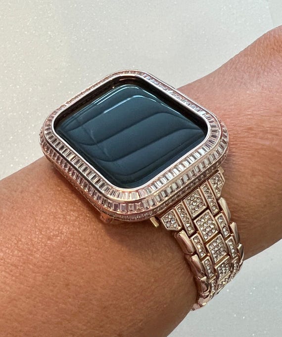 Luxury Apple Watch Band Womens Rose Gold Crystals & or Apple 