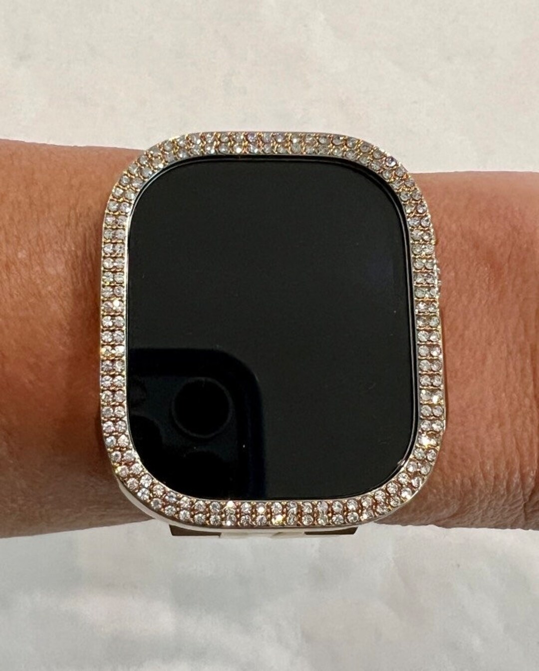 49mm Ultra Apple Watch Case Gold Swarovski Crystal Apple Watch Etsy