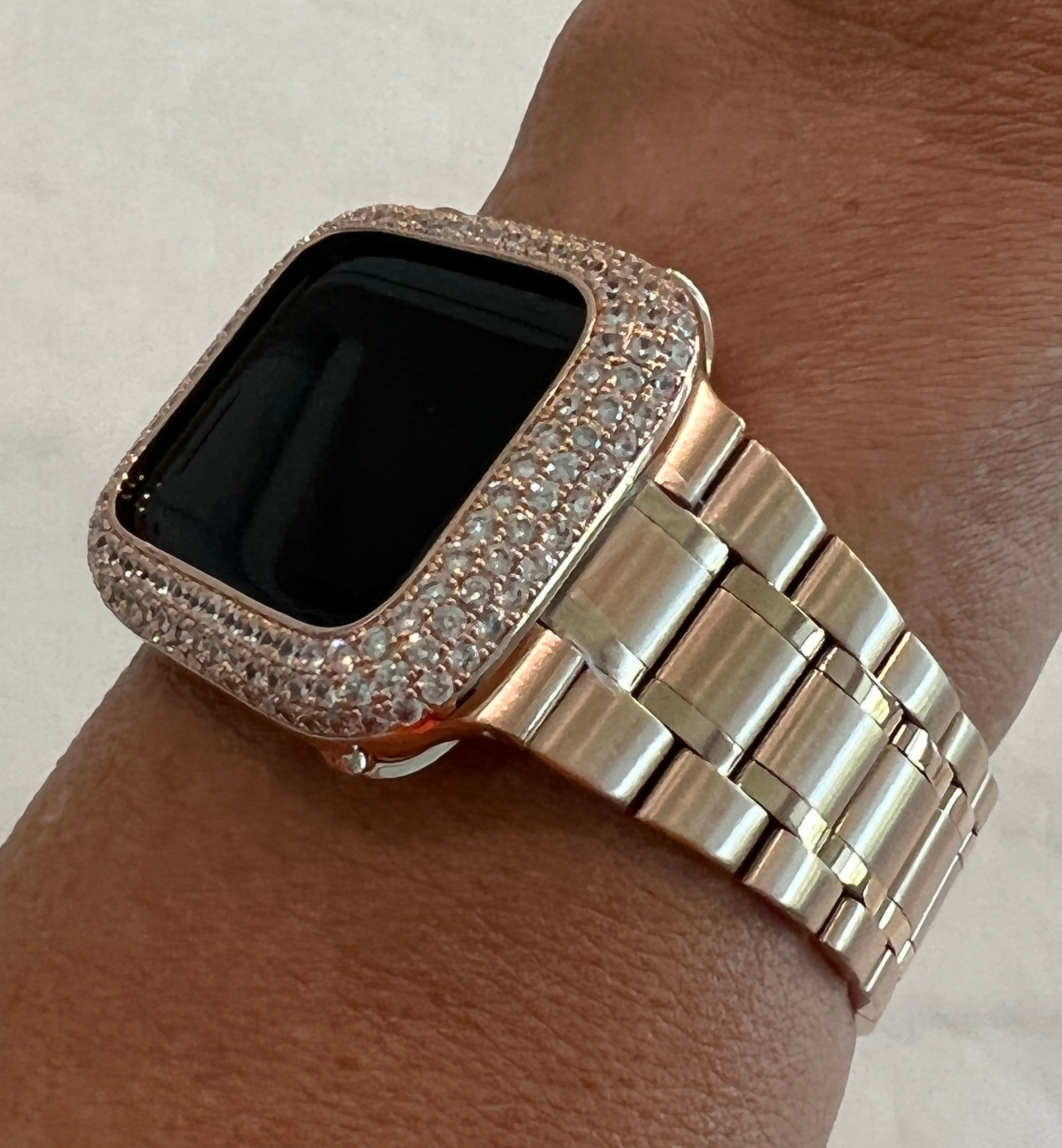 ローズ ステンレス CZダイヤモンド ベルト アップルウォッチ