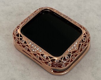 Apple Watch Cover 38mm 40mm 42mm 41mm 44mm 45mm Bezel Rose Gold  Crystal Smartwatch Bumper Series 2-9 SE Iwatch Candy Bling