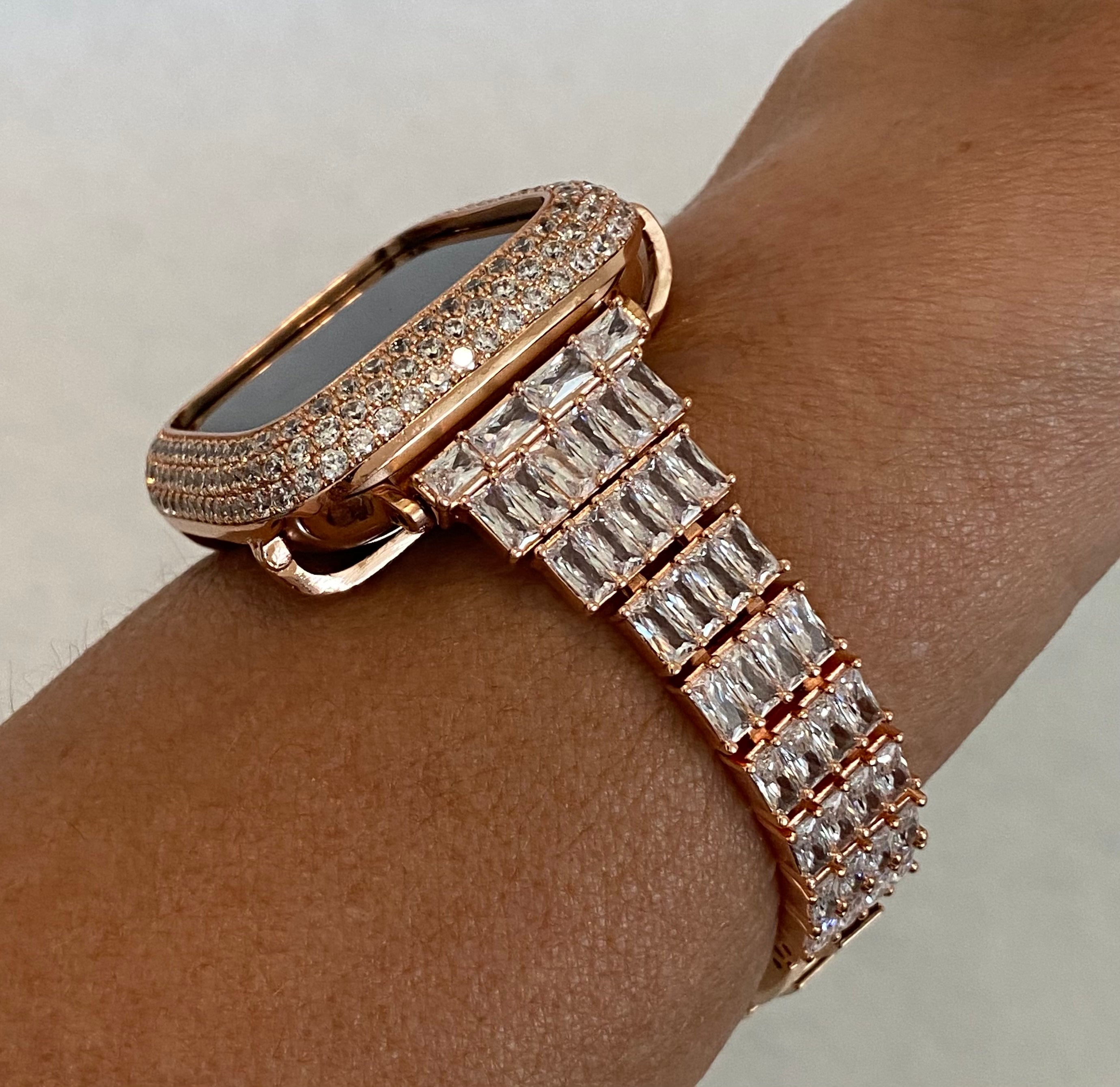 Apple Watch Band Women Rose Gold Swarovski Crystals & Crystal 