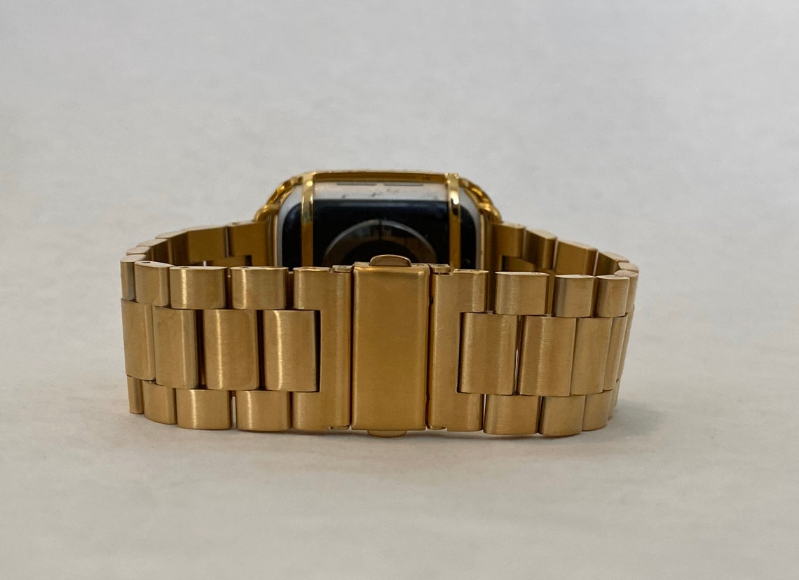 Apple Watch Band Mens Gold 38mm 40mm 42mm 44mm Rolex Style Lab Etsy