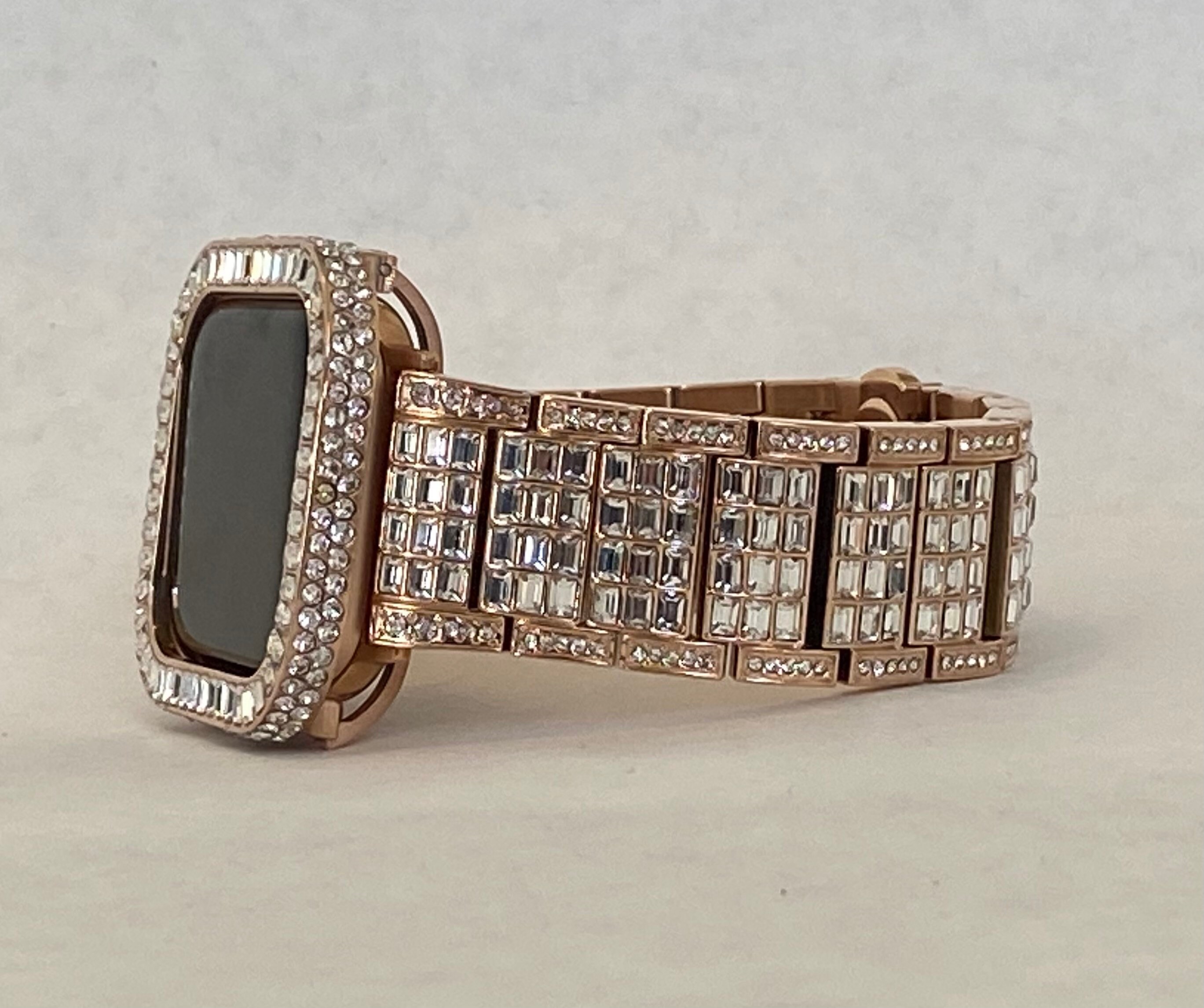 Bling Apple Watch Band 38mm 40mm 42mm 44mm Rose Gold Rolex Style & or