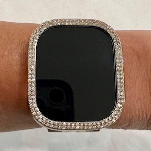 49mm Ultra Apple Watch Case Gold Swarovski Crystal Apple Watch Cover Smartwatch Bumper Bling 38mm-45mm Series 2-10 SE Series 10