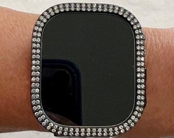 49mm Ultra 1-2 Apple Watch Case Black made with CRYSTALLIZED™- Swarovski Elements Iphone Watch Cover Apple Watch Face Bling Series 10