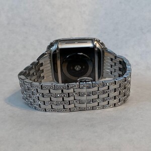 41mm 45mm 49mm Ultra Apple Watch Band Silver Crystals & or Smartwatch Lab Diamond Bezel Cover Bling Series 8 image 7