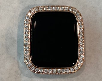 Series 10 Rose Gold Apple Watch Case 42mm 46mm, 2.5mm Lab Diamond Bezel, Iphone Watch Cover Iwatch Protective Cover 38mm-49mm Ultra