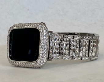 Ultra 49mm Apple Watch Band 38mm 40mm 41mm42mm 44mm 45mm  Crystal & or Apple Watch Case Lab Diamond Bezel Iwatch Candy Bling