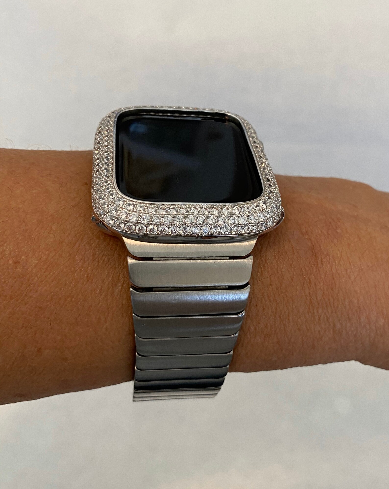 Mens Apple Watch Band Silver 42mm 44mm Stainless Steel and or Etsy