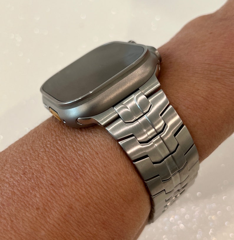 Apple Watch Band 49mm Ultra Titanium Steel Silver Mens Apple Etsy