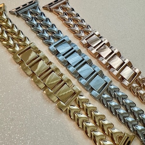 Series 10 Apple Watch Band Silver, Rose Gold, Yellow Gold Choices 38mm-49mm Iphone Watch Bands Valentine Hearts Gift for Her Series 1-9