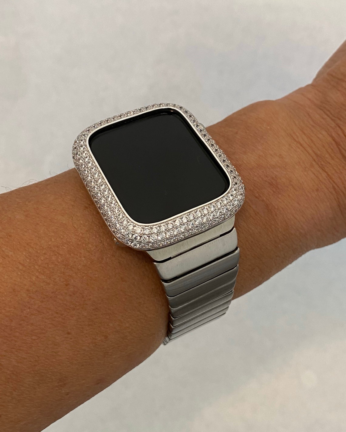 Mens Apple Watch Band Silver 42mm 44mm Stainless Steel and or Etsy