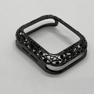 Apple Watch Bezel Cover Black on Black Smartwatch Bumper Crystals 38mm 40mm 41mm 42mm 44mm 45mm Iwatch Candy Bling
